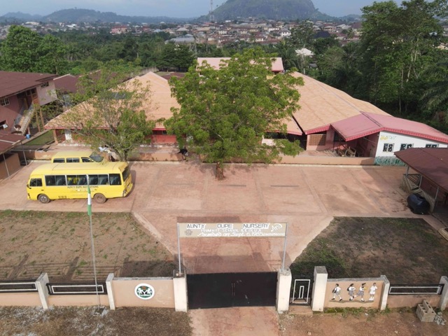School campus aerial view